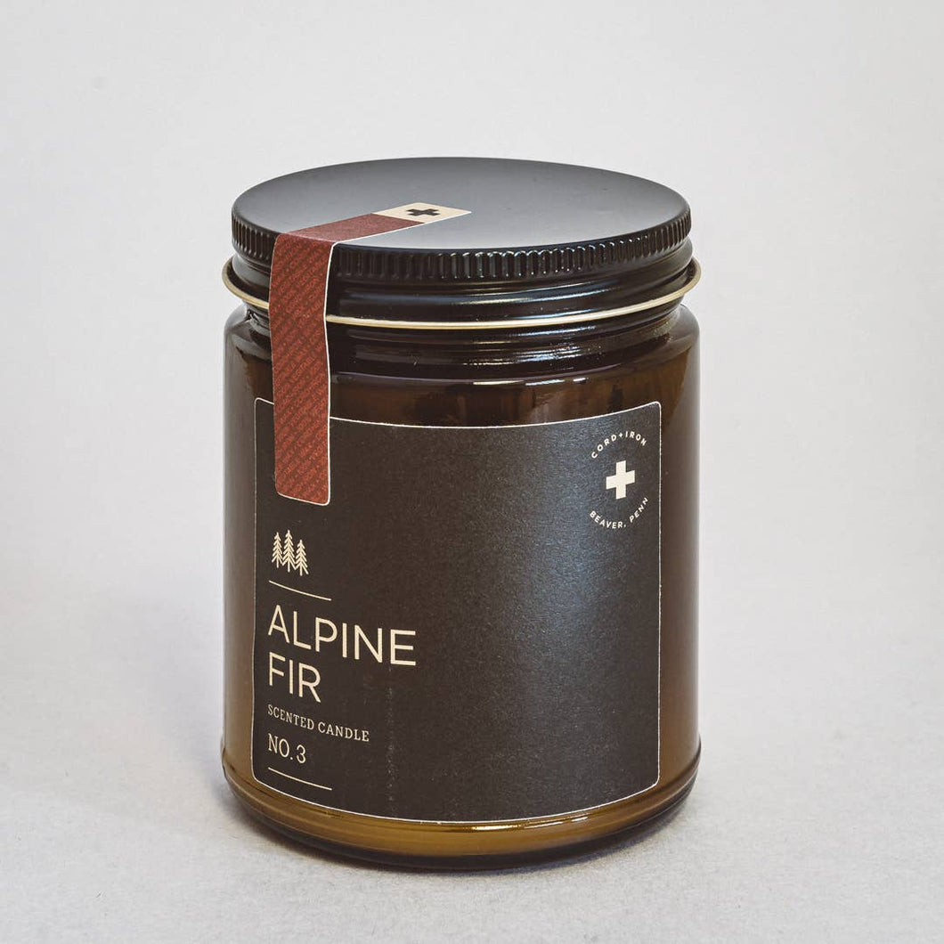 Cord & Iron - Alpine Fir Soy Candle - Amber Jar