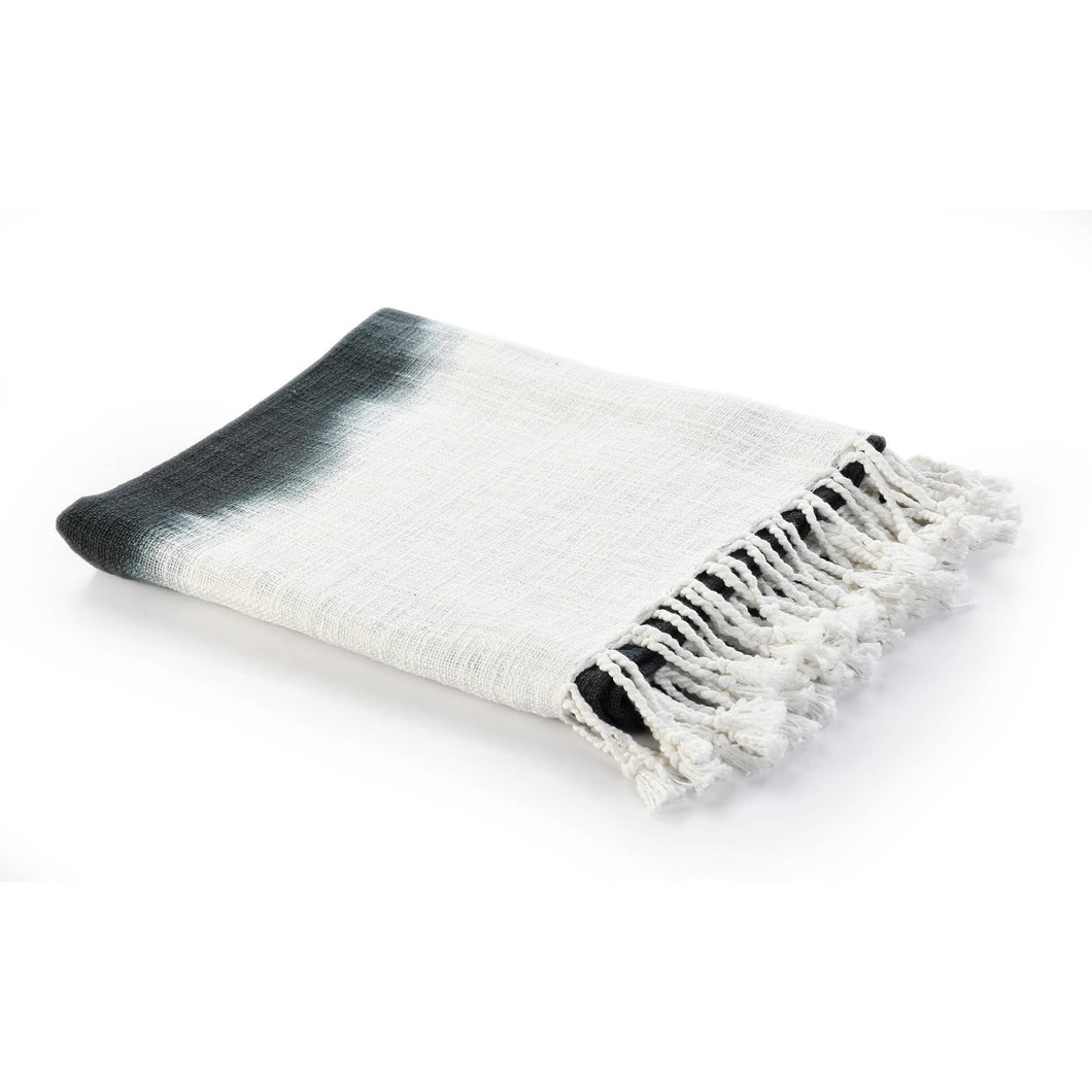 LR Home - Shibori Slab Throw Blanket with Fringe