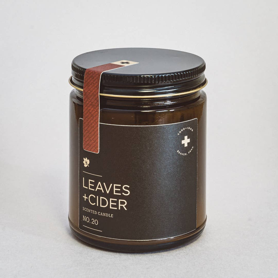 Cord & Iron - Leaves + Cider Soy Candle - Amber Jar