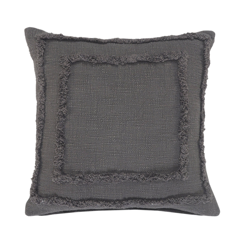 LR Home - Modern Tufted Solid Gray Throw Pillow