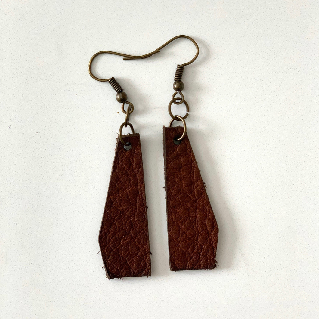Solid Geometric Earring in Leather
